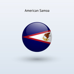 American Samoa round flag. Vector illustration.