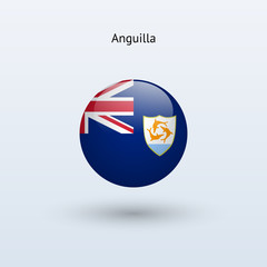 Anguilla round flag. Vector illustration.