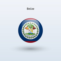 Belize round flag. Vector illustration.