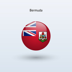 Naklejka premium Bermuda round flag. Vector illustration.