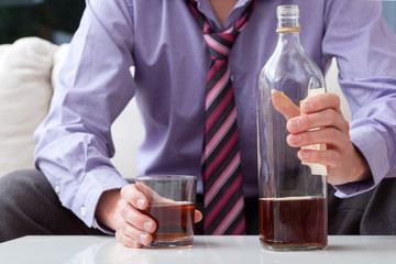 Man with whiskey