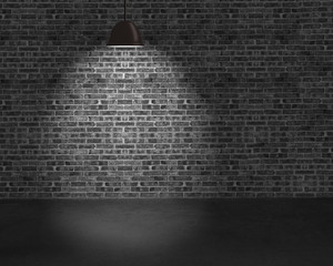 lighting ceiling lamps with brick wall and concrete ground