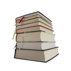 Stack of books in white background