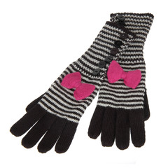 striped woolen gloves isolated on white