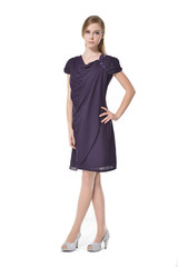 Full length Portrait of beautiful young woman posing