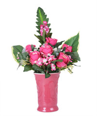 flowers in vase isolated