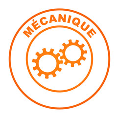 mécanique sur bouton web rond orange
