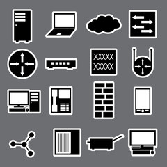 network icon stickers collection eps10