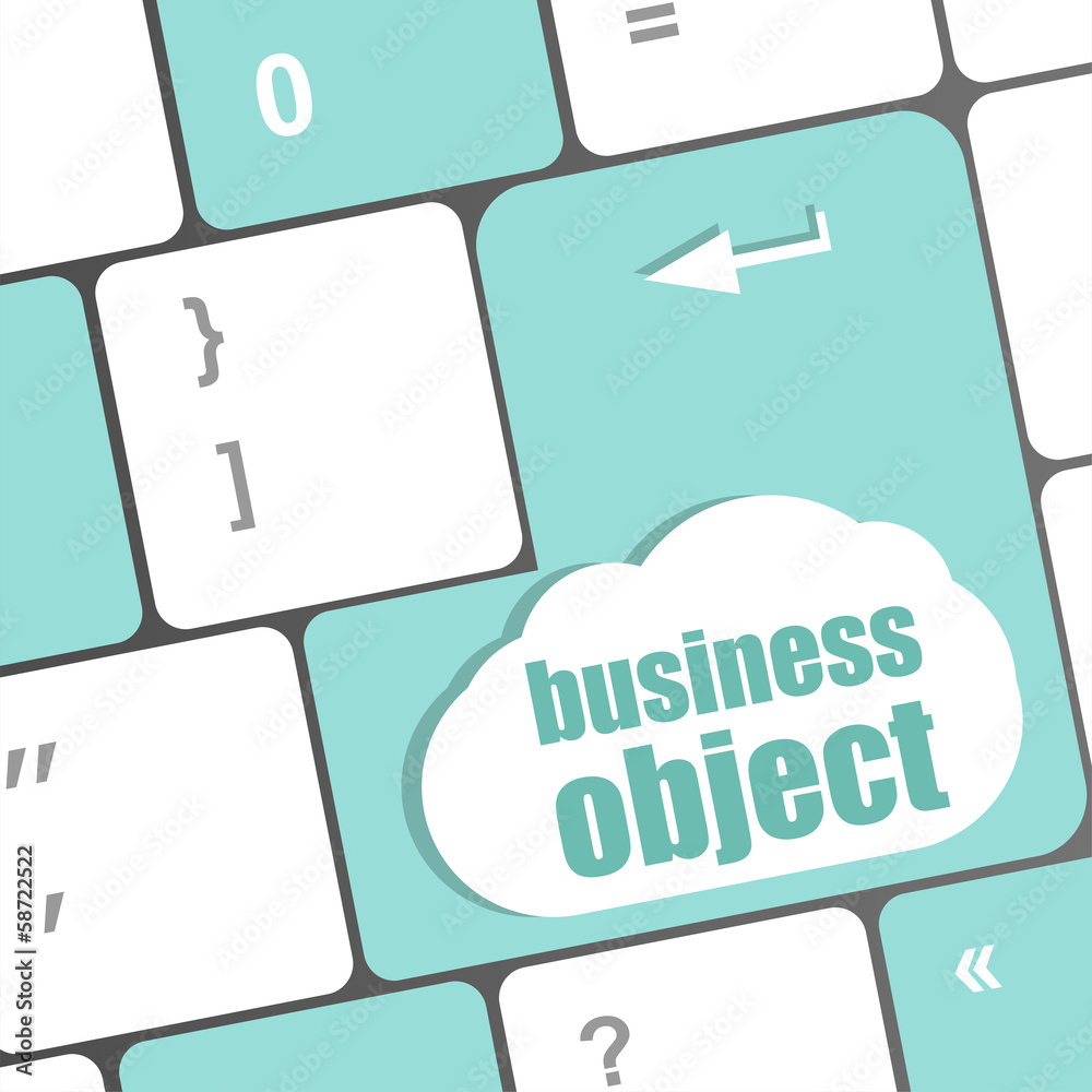 Poster business object - social concepts on computer keyboard