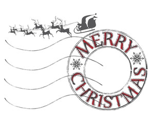 Christmas and new year theme post stamp