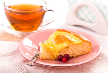 Piece of peach pie