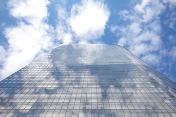 abstract texture of blue glass modern building skyscrapers