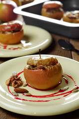 Dessert of Homemade oven baked stuffed apples