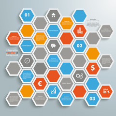 Colored Honeycomb Background Infographic