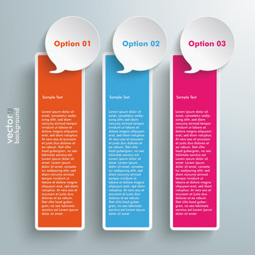 Three Colored Speech Bubble Banners