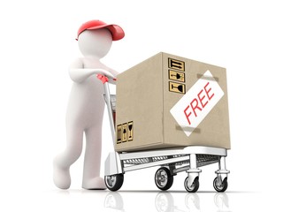 3d people-shipping cardboard