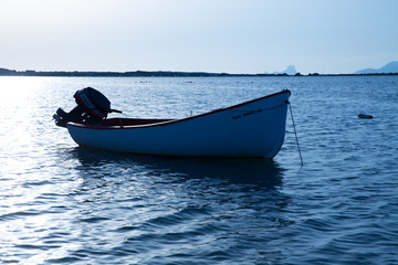 Boat in Estany des Peix at Formentera Balearic Islands