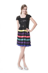 portrait of a beautiful young female standing posing