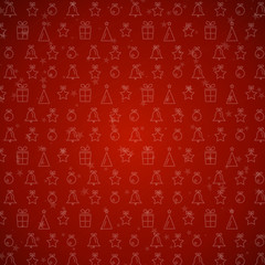 red christmas background with symbols