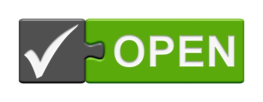 Puzzle-Button grau gr&uuml;n: Open
