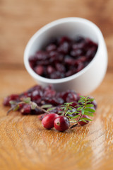 Fresh and dried cranberries