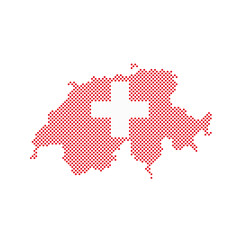 Fototapeta premium Schweiz Flagge Punkte