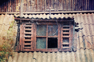 Old broken window