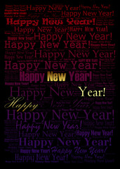 Happy New Year holiday word cloud background