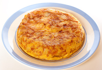 Spanish tortilla or Spanish omelette made with potatoes