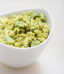 Guacamole Appetizer Healthy Snack in White Bowl