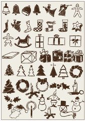 Fototapeta na wymiar Weihnachten Xmas Chistmas Icon Icons Symbol Symbole