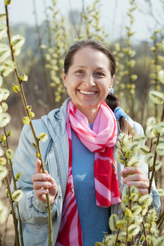  happy mature woman in spring