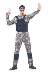 Soldier isolated on the white background