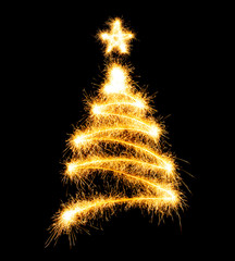 Christmas tree made by sparkler