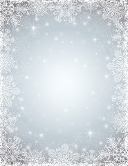 grey background with  frame of snowflakes, vector