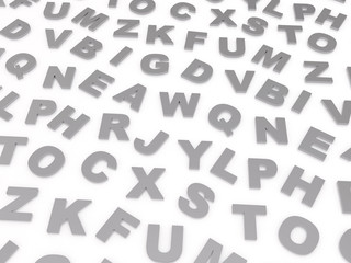 letters of the English alphabet.
