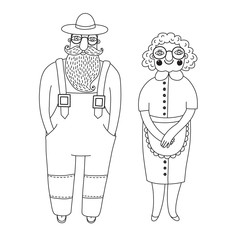 Elderly couple. Grandparents.