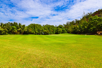 Golf field - island Praslin Seychelles