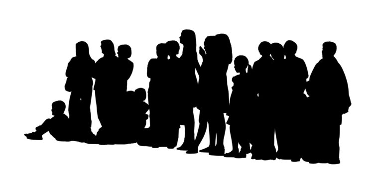 large group of people silhouettes set 3