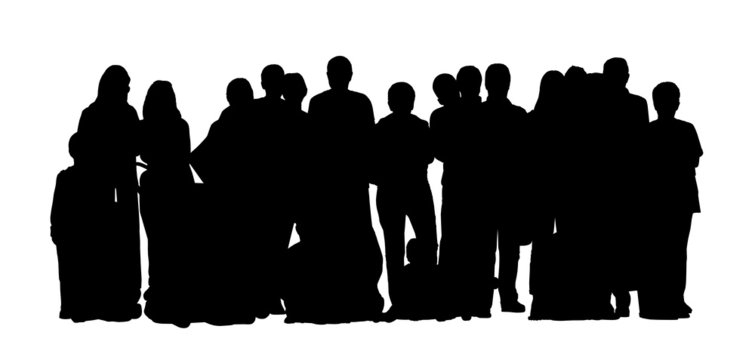 large group of people silhouettes set 1