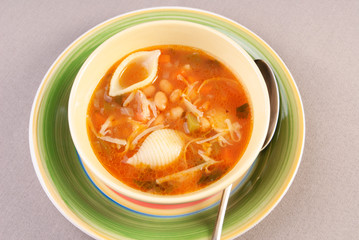 Bowl of minestrone soup
