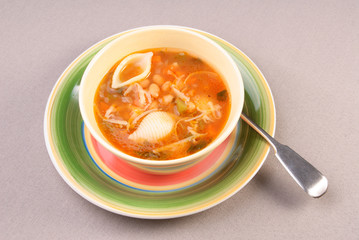 Bowl of minestrone soup