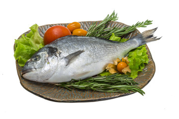 Raw dorado with herbs