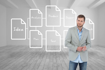 Fototapeta premium Composite image of suave man in a blazer