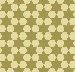 Yellow Hexagon Patterned Textured Fabric Background