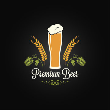 beer glass hops barley design menu background