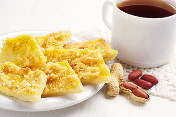 Sweet cookies and tea