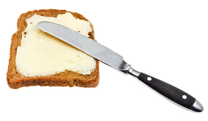 bread and butter sandwich with table knife