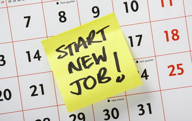 Start New Job Reminder on a Calendar