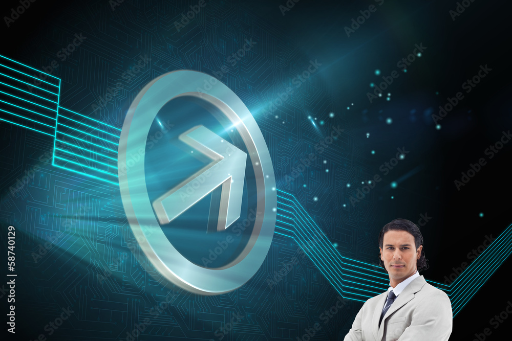 Aufkleber Composite image of serious office worker posing with the arms cr